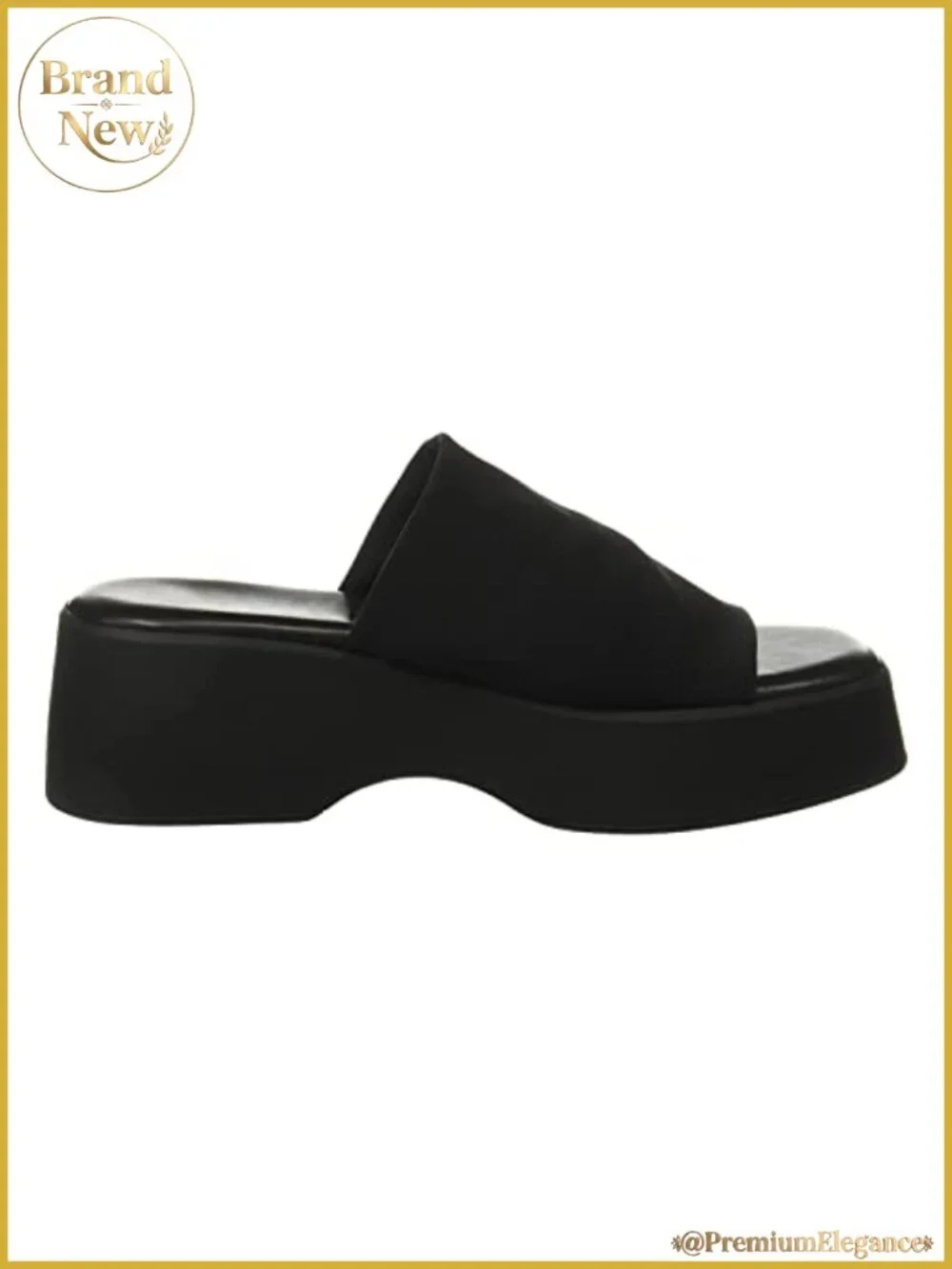 Womens Platform Wedge Slide Sandals Open Toe Slip On Elastic Band Shoes